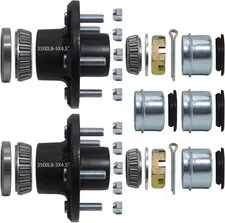 2 Sets 3500lb Trailer Hub Kit 5 Bolt 4.5, Trailer Axle Kit for 3500 lb 5 Lug Dia