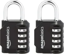 Amazon Basics 4-Digit Combination Padlock for School Lockers, Gym Lockers