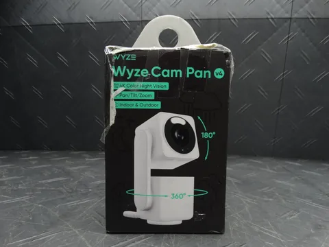 Wyze Cam Pan v4, 4K UHD Indoor/Outdoor, Plug-In, Pan/Tilt Security Camera White
