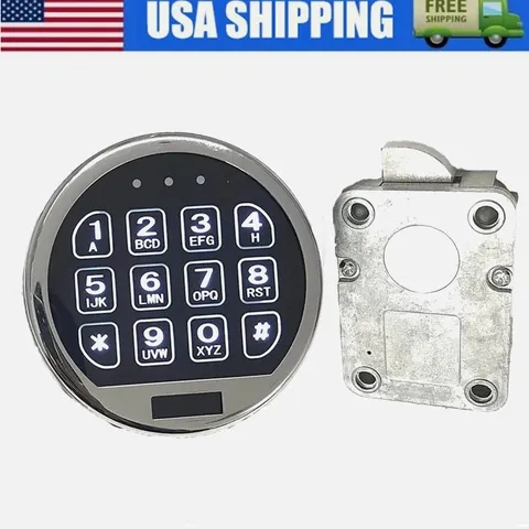 Gun Safe Lock Replacement LED Keypad Chrome DIY Safe Electronic With Swing Bolt