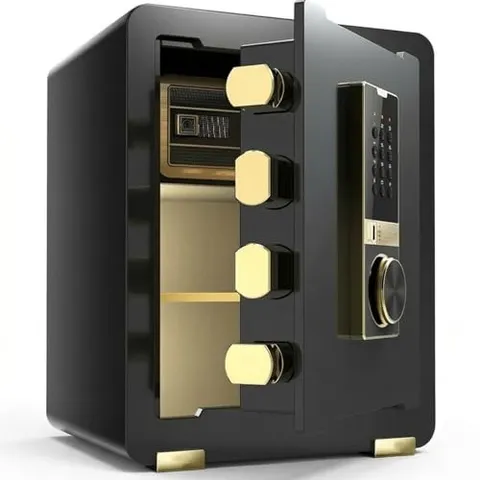 1.4 Cuft Home Safe Box w/ Hidden Compartment Digital Keypad Dual Alarm Black