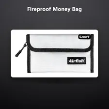 Fireproof Money Bag, 5 x 8 inches Fireproof Wallet, Waterproof Cash Bag with ...