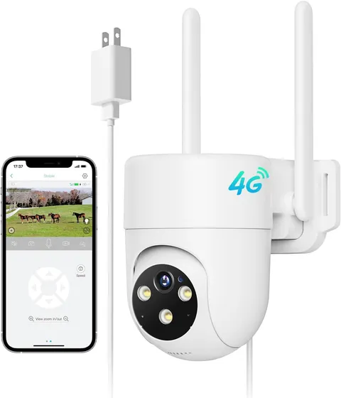 4G LTE Cellular Security Camera Wired, No Wifi Security Camera Outdoor Indoor, P