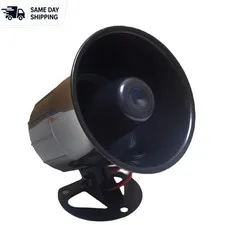 High-Decibel 15W Security Siren with Bracket - 6 to 12V for Home Safety