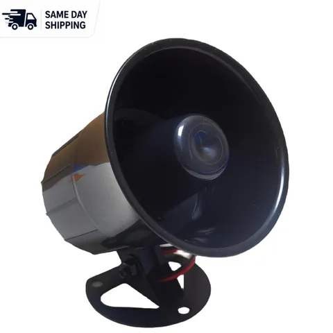 High-Decibel 15W Security Siren with Bracket - 6 to 12V for Home Safety