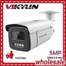 Vikylin 5MP Full Color POE Camera Outdoor Home NDAA Onvif IP Camera Wired 3.6mm