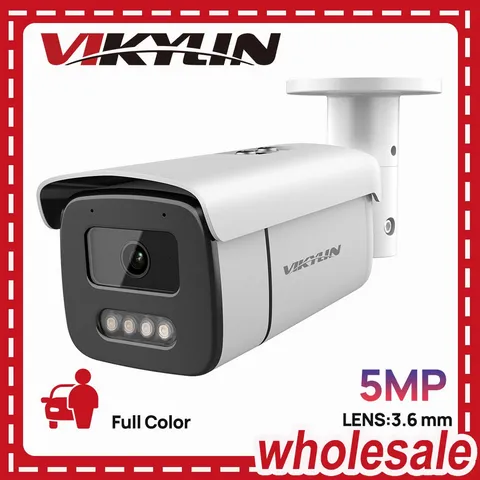 Vikylin 5MP Full Color POE Camera Outdoor Home NDAA Onvif IP Camera Wired 3.6mm