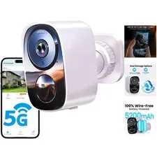 AI Motion Detection & 6- Battery Life: 2K Wireless Outdoor Security Cam