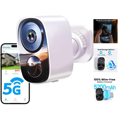 AI Motion Detection & 6- Battery Life: 2K Wireless Outdoor Security Cam