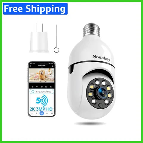 Smart WiFi Security Camera: 2K Light Bulb with Two-Way Talk & Real-Time Alerts