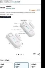 4 pack DAYTECH Freezer Door Alarm Delay 1/2/3/4 mins When Left Open Window Chime