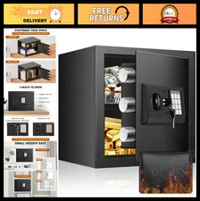 Fireproof Waterproof Home Safe Box, Anti-Theft Digital Lock, Smart Alert, Jewelr