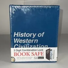 3 Digit Combination Lock Book Safe, History of Western Civilization New Sealed 
