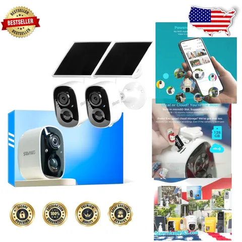Vicohome 2K Solar Security Camera - 3MP Wireless Outdoor, Battery Powered, Co...