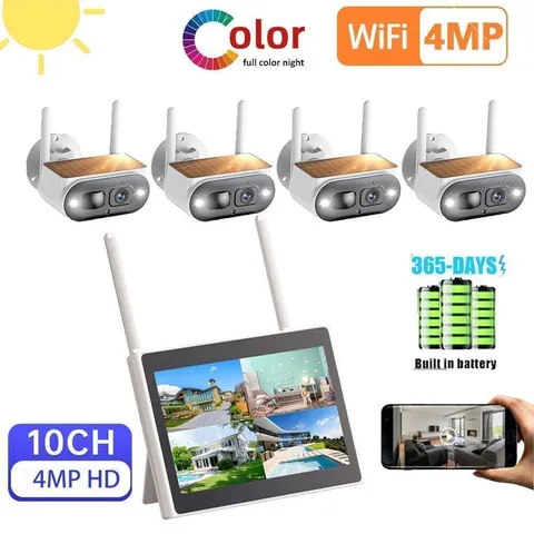 CAMCAMP Solar Battery Security Camera System Wireless 4MP WIFI Outdoor IP Camera