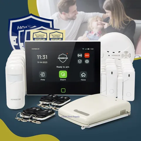 HOMSECUR Wireless WIFI 4G SMS Autodial LCD Home Security 7" Alarm System
