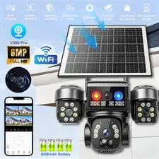Solar Battery Powered Wireless WiFi Home Security Camera System Outdoor Pan/Tilt
