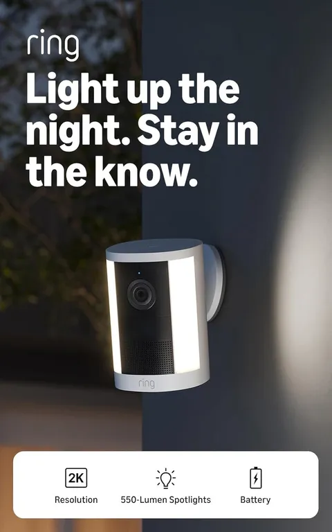 Spotlight Cam, Battery (Newest Model), Home or Business Security, Wide-Angle Ret