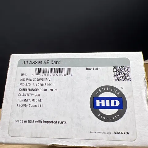 HID iCLASS SE Card | 3000PGGMV (200 Count)