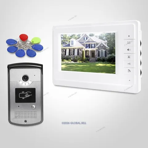 7" Video Door Entry Phone Call System with IR Night Vision for Home Security