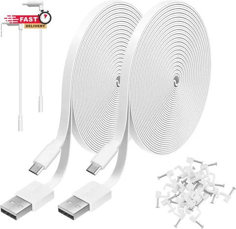 2 Pack 20FT Power Extension Cable Compatible with Wyze Cam V4,Wyze Cam V3,Wyze C