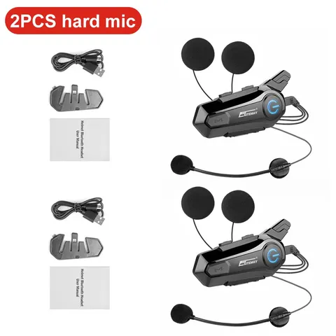 Bluetooth Headphone Motorcycle Helmet Intercom Headset 1000M For 2 Rider