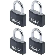 Master Lock 9140EURQBLKNOP Aluminum Vinyl Black Cover 40mm 4-Pin Lock - Ka