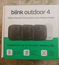 Blink Outdoor 4 2K+ (newest model) Wireless 3 Camera Smart Security System Black