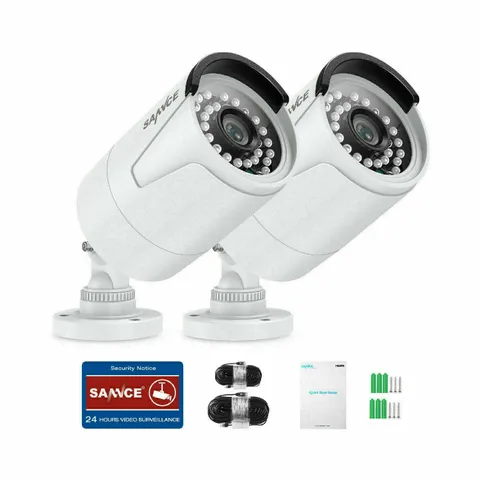 SANNCE 2pcs 5MP POE Security IP Camera Audio Recording Outdoor EXIR Night Vision