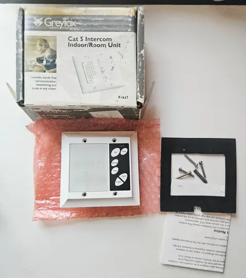 Greyfox Home Systems White COLOR - Cat5 Intercom Indoor/Room Unit New