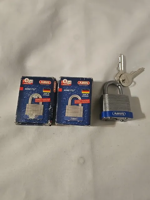 ABUS 41/40 1  1/2" Laminated Steel Padlock germany  Industrl Grad  New 3 Pcs Set
