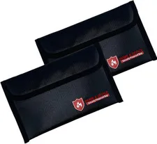 2 Pack Fireproof Money Bag (5X8''), Non-Itchy Waterproof Fireproof Bag with Zipp