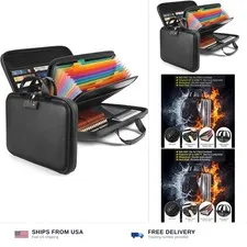 Calenzana Fireproof Document Boxes with TSA Lock, Upgraded 16 Pockets Firepro...