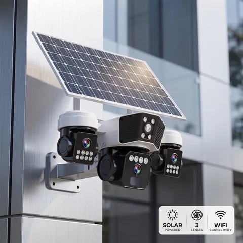 6MP Solar Security Camera Outdoor WiFi Battery Powered 360° Pan&Tilt