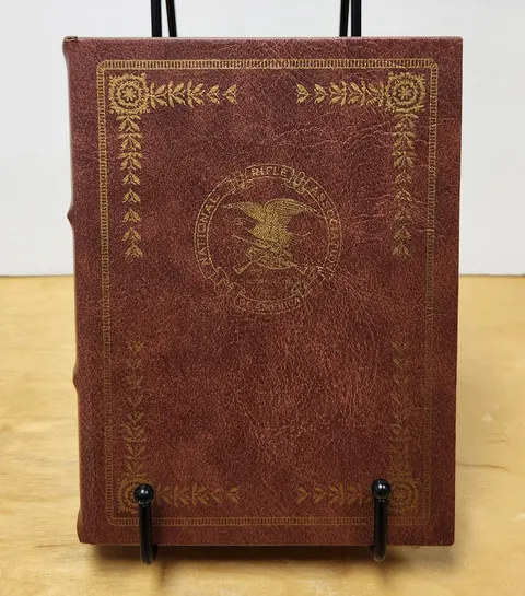 Vintage NRA Faux Leather Book Diversion Safe Secret Stash Box Storage Case Gold