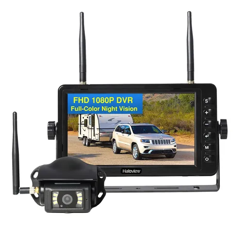 Haloview BT7 RV Backup Camera Wireless FHD 1080P DVR 7" Monitor System