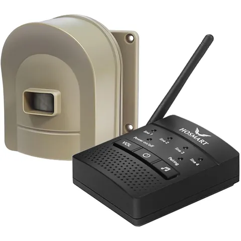 Hosmart 1/2 Mile Wireless Driveway Alarm System - Weatherproof Outdoor Security