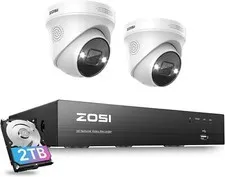 ZOSI 4K 8CH PoE Security 8MP IP Camera System 2TB Network Audio Record AI Detect