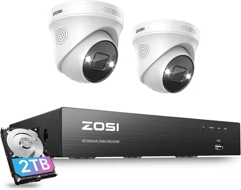 ZOSI 4K 8CH PoE Security 8MP IP Camera System 2TB Network Audio Record AI Detect