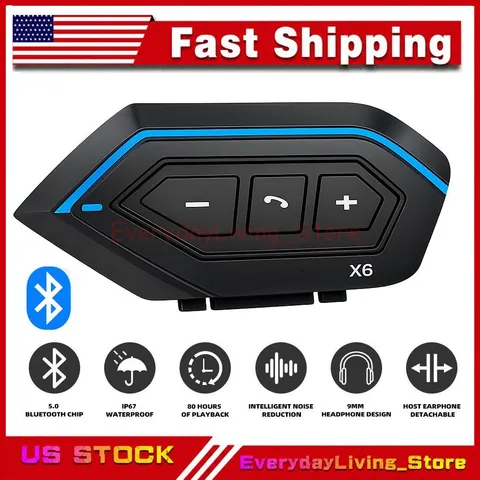 Motorcycle Helmet Headset Wireless Bluetooth Headphone Speaker Hands-Free X6