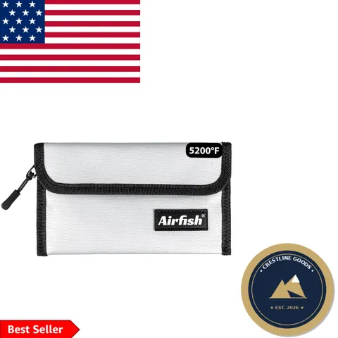 Durable 5x8 Fireproof & Waterproof Bag - Zippered Safety for Travel Valuables