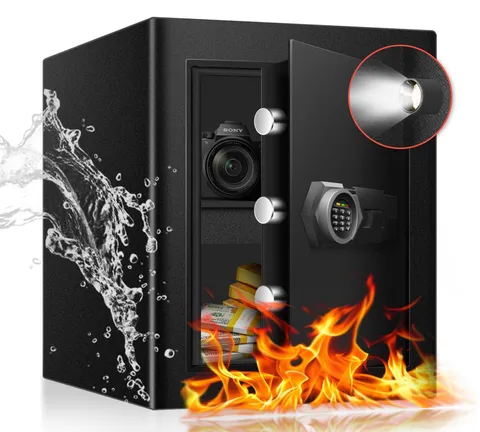 2.3 Cu Ft Fireproof Home Safe - Steel with Digital Electronic Keypad, Safety ...