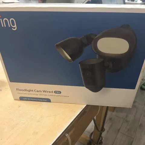 Sealed Floodlight Cam Wired Pro Hardwired Wi‑Fi Alexa 3D Motion 1080p Black