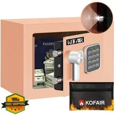 KOFAIR Safe Box Gold Khaki 0.23 Cu Ft