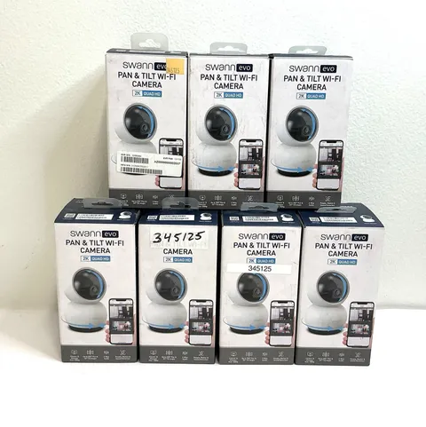 7pk. Bundle: Swann Communications EVO 2K Pan Tilt Security Camera -AS IS- SWIFI-