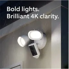 Ring - Floodlight Cam Pro (2nd Gen) Retinal 4K for ultra-clear video, 10x Zoom,