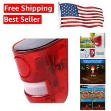 Outdoor Solar-Powered Motion Sensor Alarm with 8m Detection Range & Strobe Light