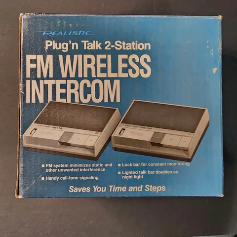 Vintage Plug'n Talk 2 Station FM Wireless Intercom Set Brand New