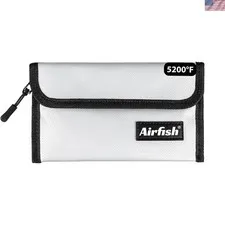 Compact 5x8 Fireproof Wallet - Waterproof Zipper Bag for Essential Security