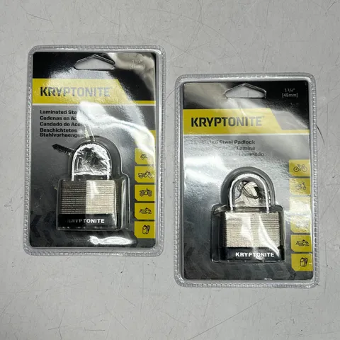 KRYPTONITE (2 PACK) Laminated Steel Padlock 1 3/4" (45MM) Chrome/Black